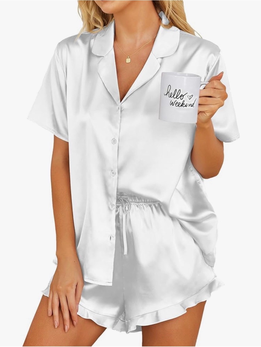 NWT Satin Bridal Short Set